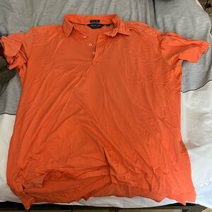 Orange Pima cotton polo golf shirt